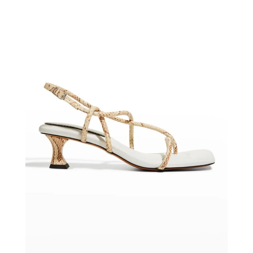 Proenza Schouler Python-Embossed Strappy Slingbac… - image 1